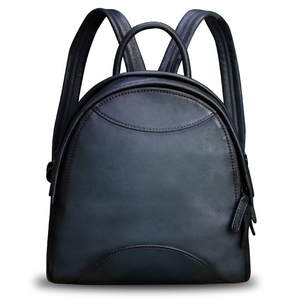 8091 Leather Backpack Purse Retro Handmade Small Casual Rucksack Satchel